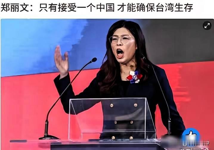 台湾传出好消息！郑丽文作出重大表态！郑丽文这个人，大家可能都认识，她以前
