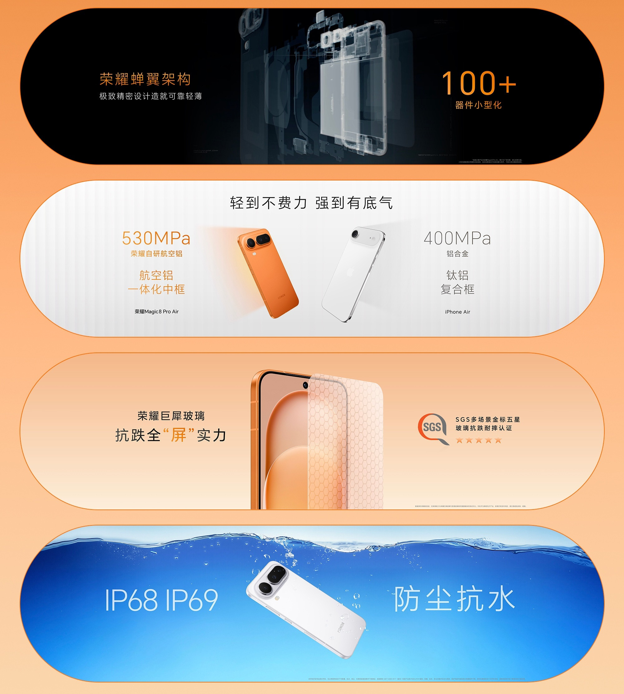 轻薄与坚固不相悖。荣耀Magic8ProAir打破“轻薄即脆弱”的刻板认知，