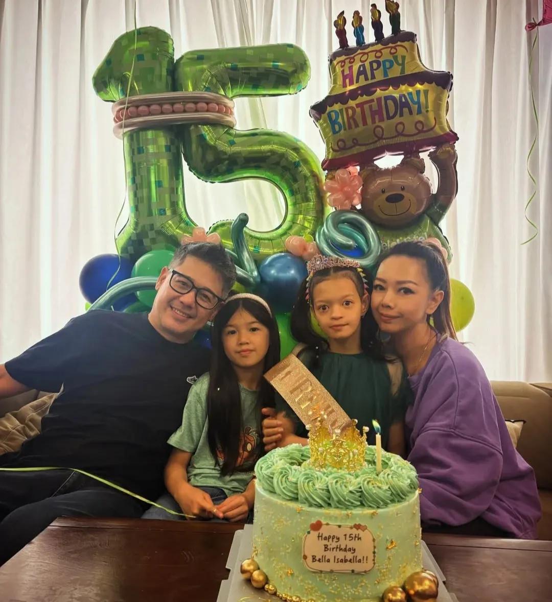 钟丽淇为15岁罕见病长女庆生，一家四口同框好温馨，老公是胡杏儿前男友！近日，香