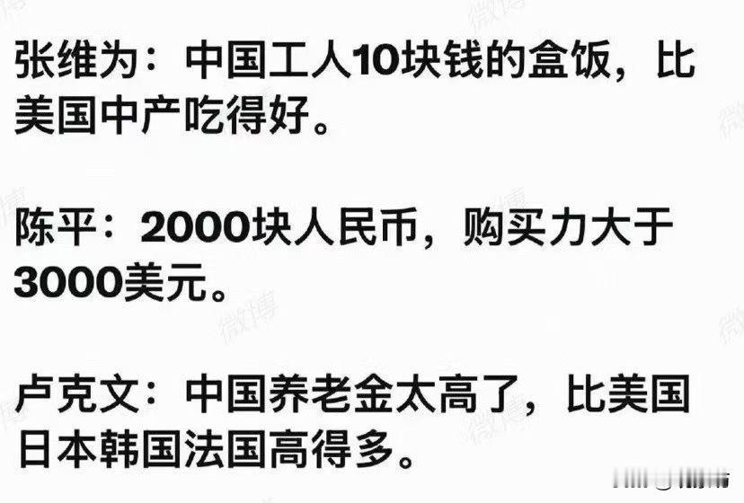 张维为、陈平、卢克文流传甚广的三大名言，你了解多少？中国工人10块钱的盒饭，
