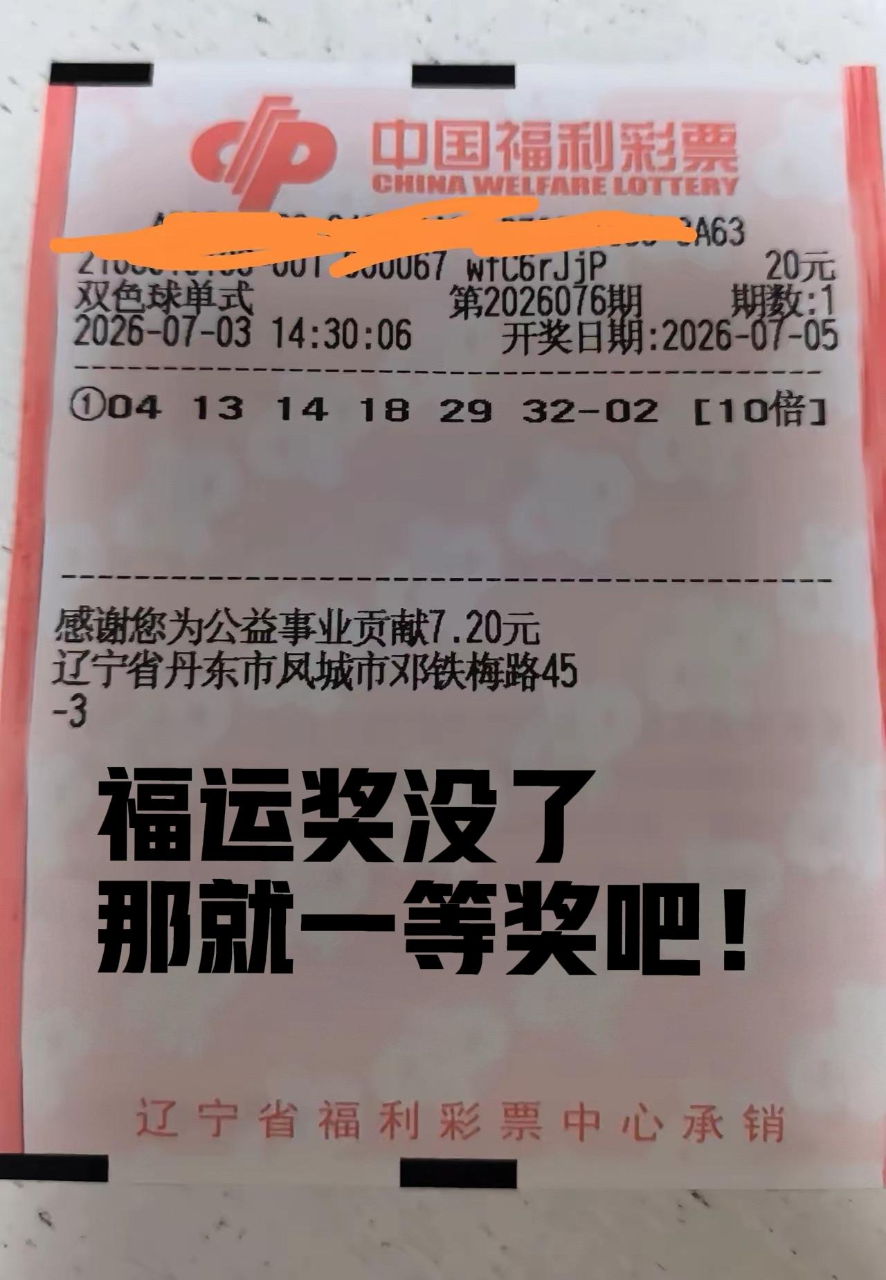 各位，福运奖没了，这些票的目的何在呢？很明显，福建奖不要了，直击一等奖，不行就二