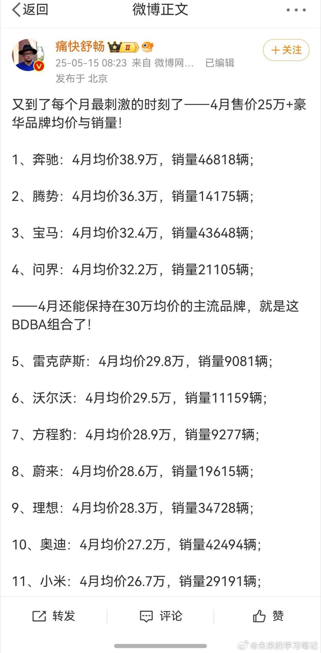 有网友发现，该数据的问界成交均价计算方式可能为：（22.98（M5起售价）+24