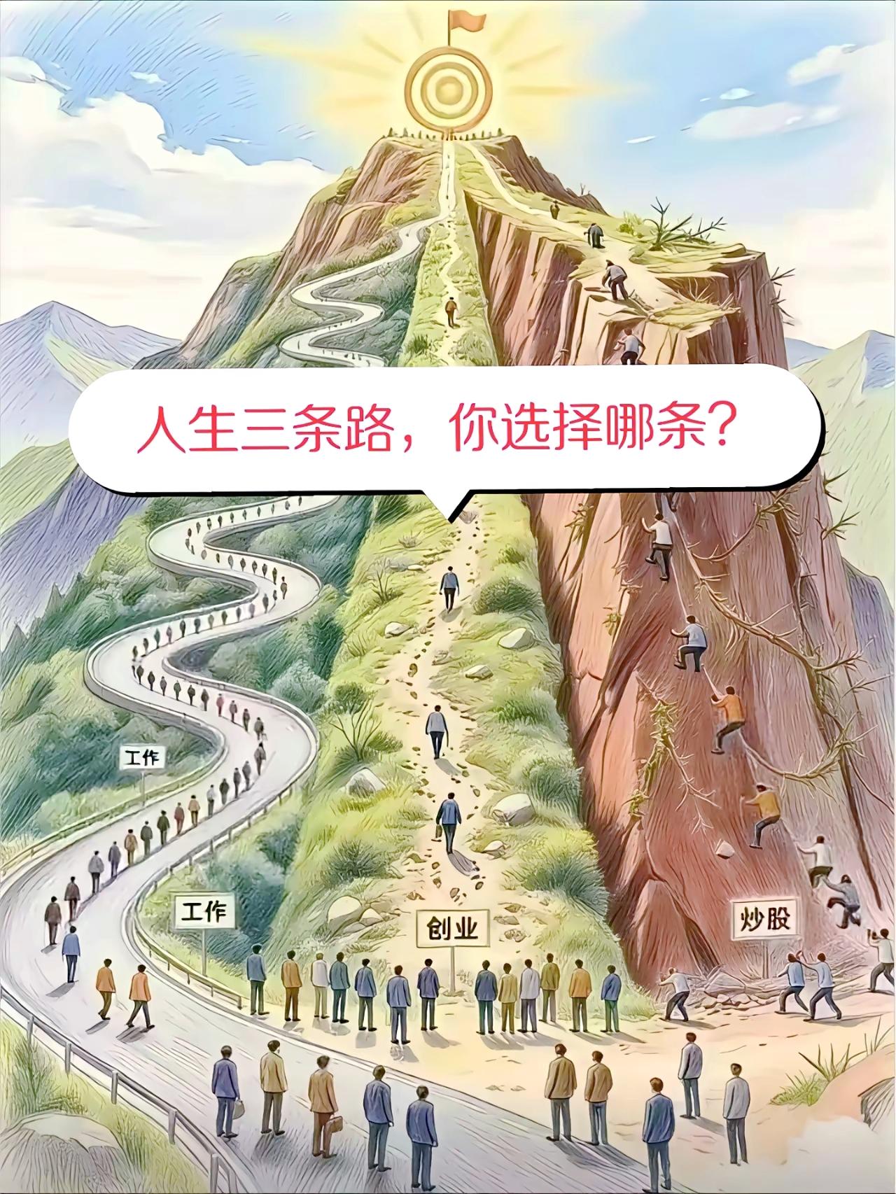 人生三条路：打工、创业、炒股，你正在走哪一条？人生选择现实感悟