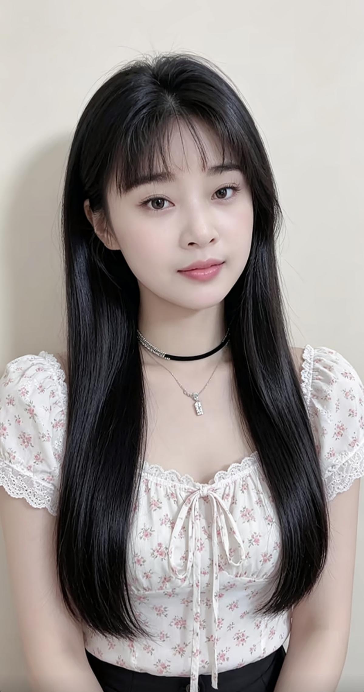 温柔似水，长发飘飘。