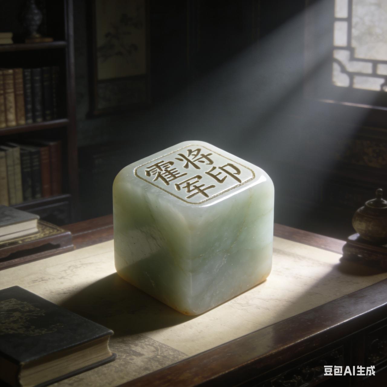 一九七八年，茂陵一个农家小孩在河边拾到一个方方正的白石，上面隐隐刻有四个字“霍将