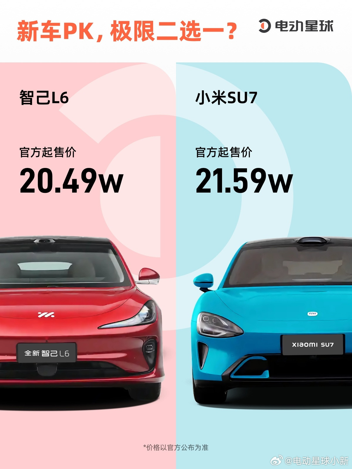 智己L6VS小米SU7，极限二选一？[滑稽笑]昨晚，智己全新L6正式上