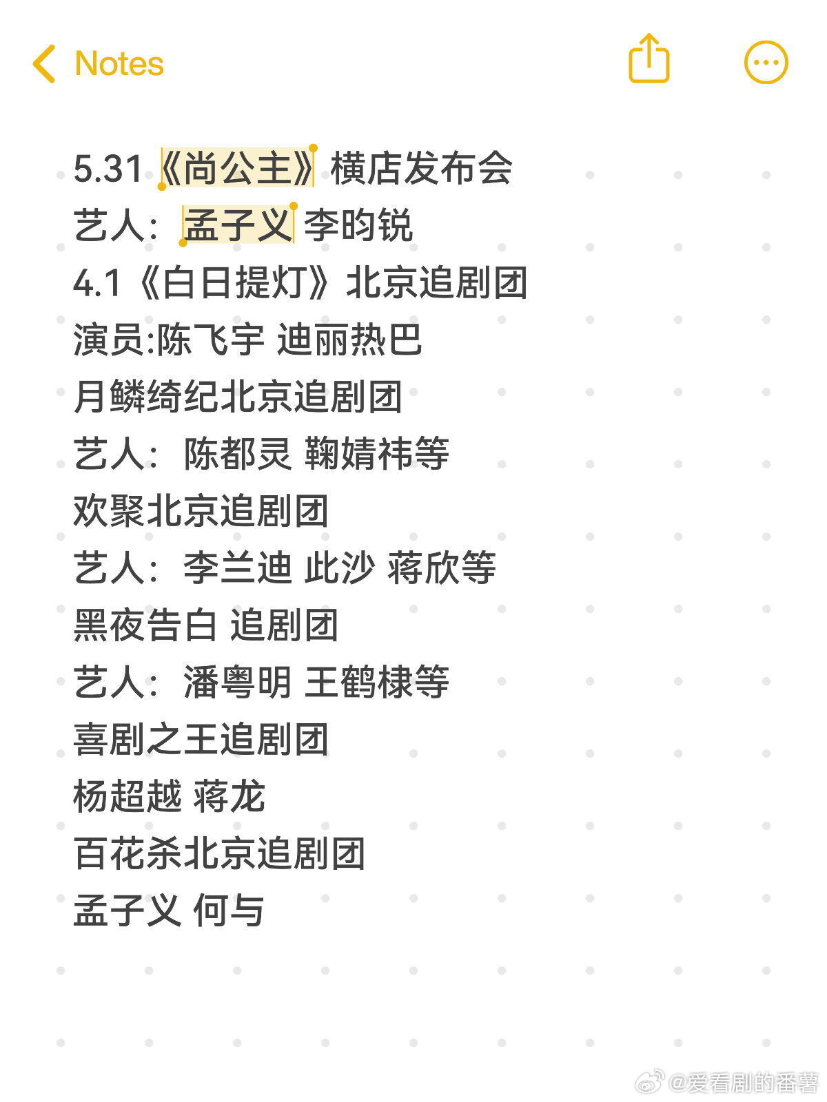 5.31《尚公主》横店发布会艺人：孟子义李昀锐4.1《白日提灯》北京追剧团演员