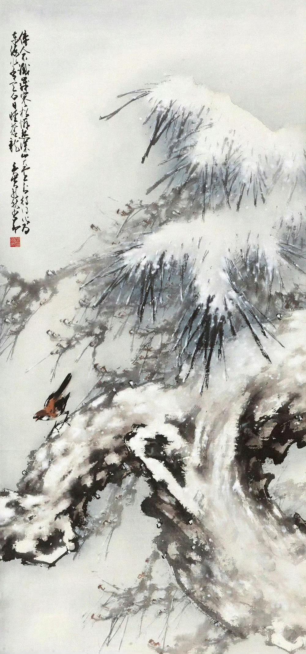 赏国画里的冬景，观寒林雪霁，揽一份清宁入怀；遇琼枝玉树，拥一份祥瑞常在；盼梅萼初