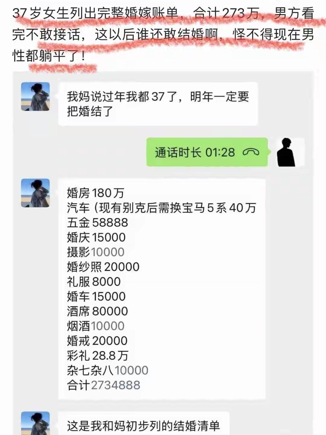 这是37岁优质大龄剩女结婚列的清单，就问男孩你能不能满足？看完你还想结婚么？你还