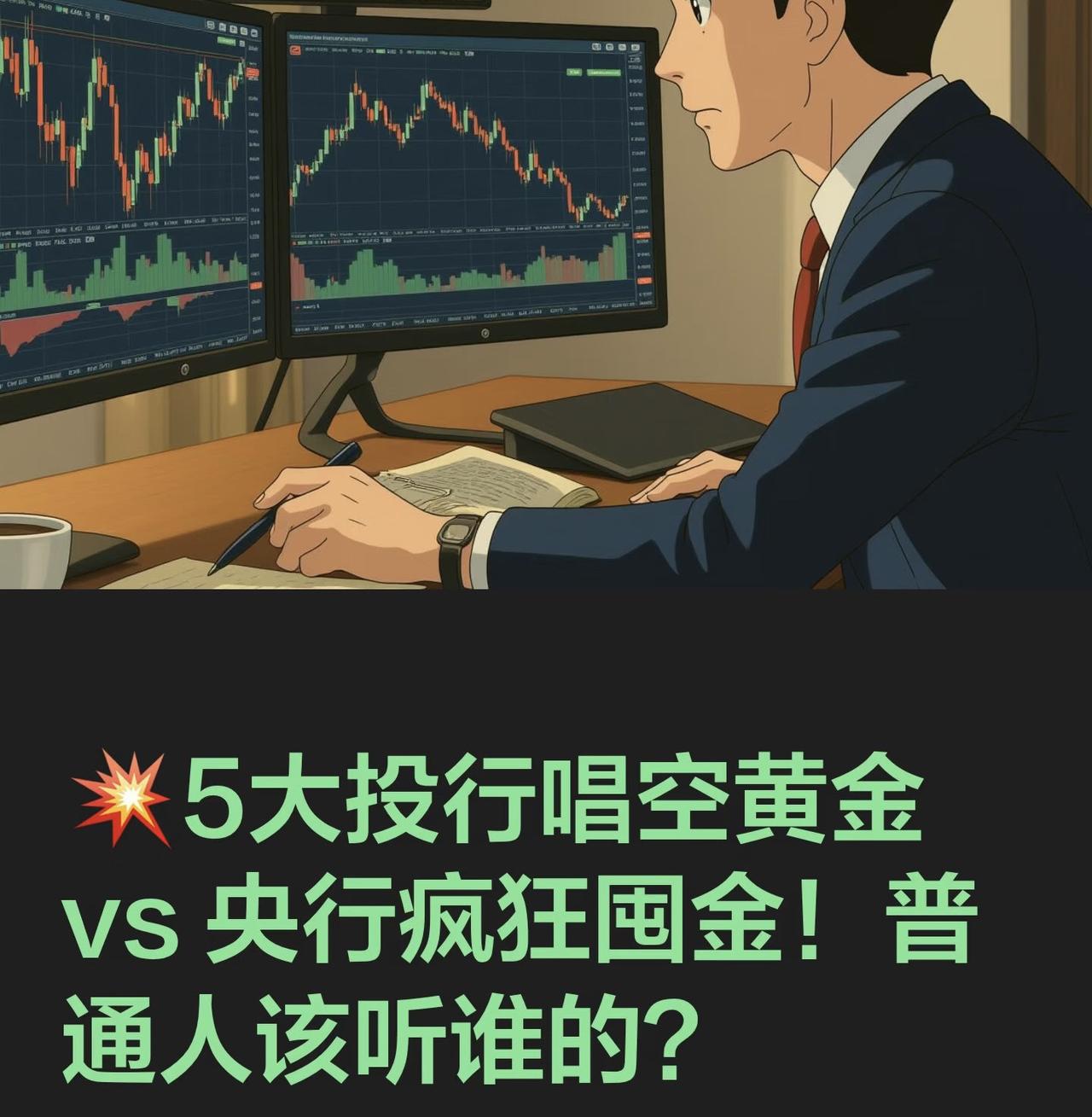 5大投行唱空黄金，央行却疯狂囤金？最近黄金市场的分裂感真的绝了👇📉投行