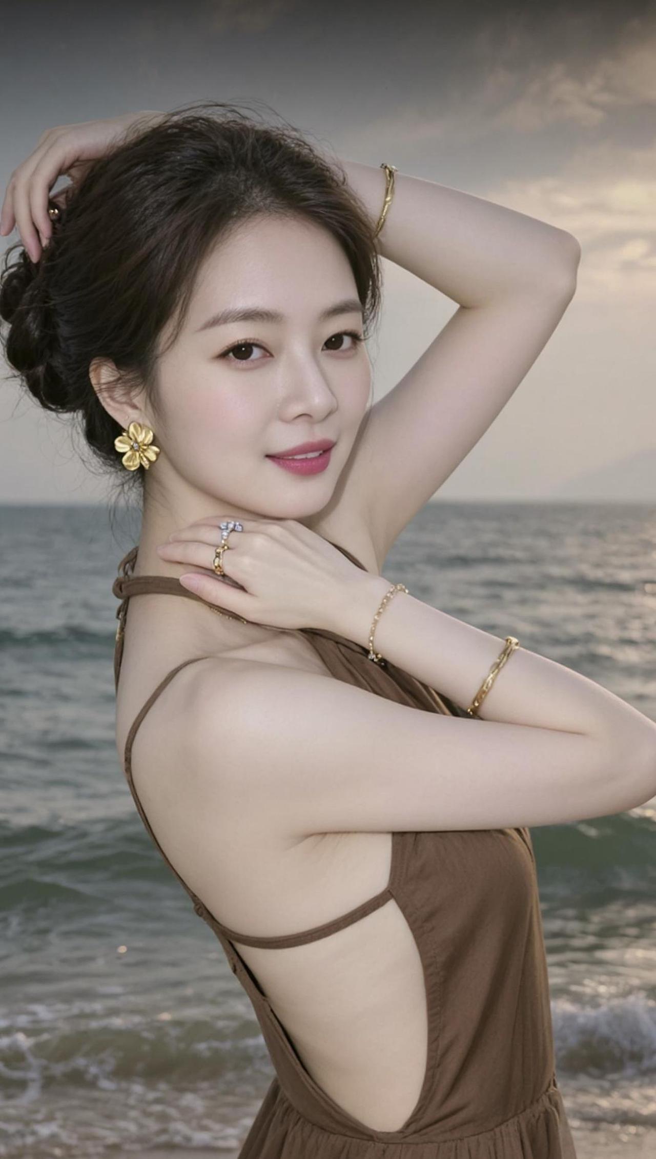 AI海滨优雅写真海边拍照姿势水边写真优雅气质轻熟风搭配