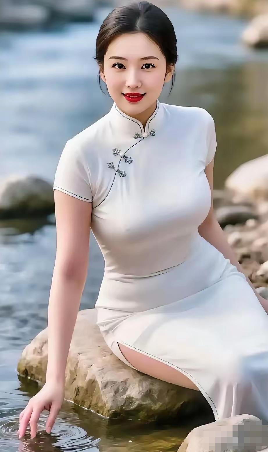 湖畔边上绝美佳人