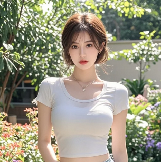 花影摇曳，映出她的温柔