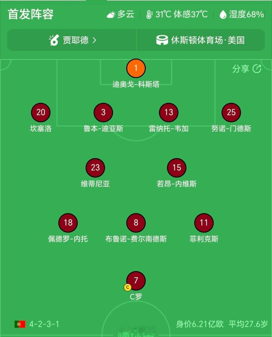 C罗首发，加油吧