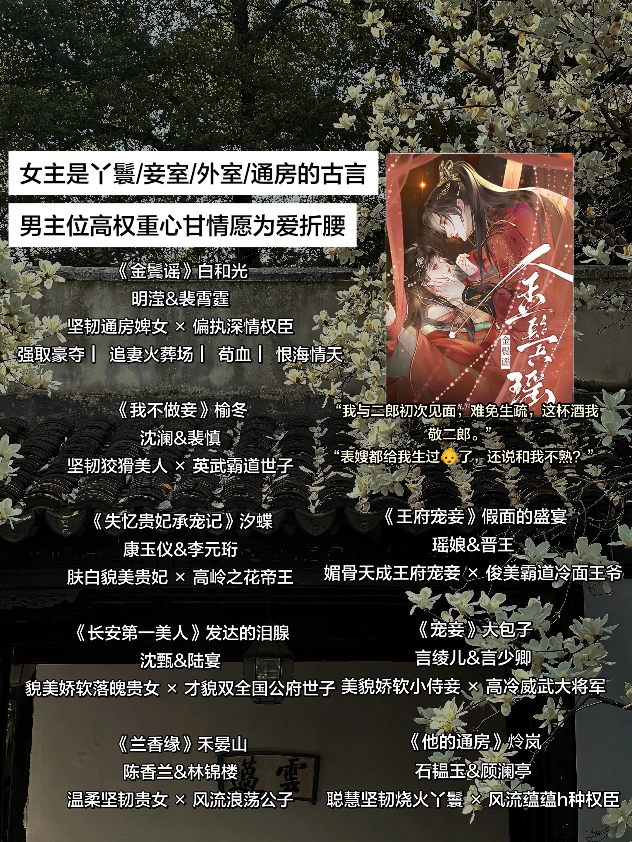 女主是丫鬟/妾室/外室/通房的古言 男主位高权重心甘情愿为爱折腰