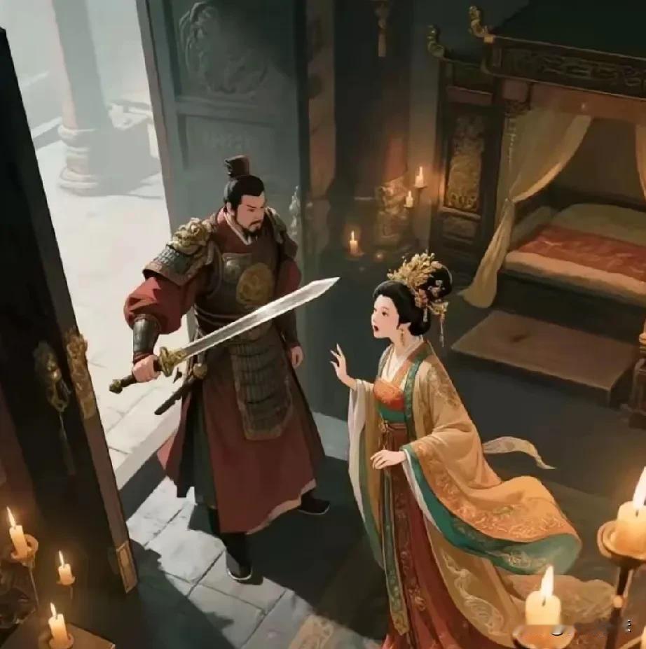公元950年，大将军郭威发动兵变，闯入太后李三娘寝宫，李太后赶忙说道：“皇位尽可