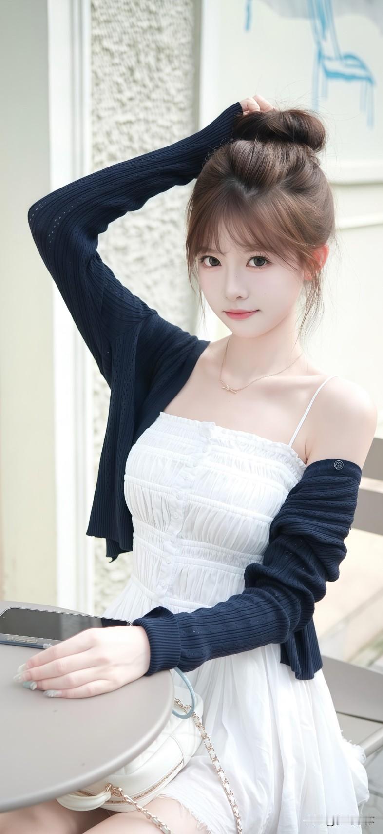 温柔甜美的冬日穿搭，毛茸茸外套与长发的完美结合🌟✨分享喜欢的壁纸分享最美的壁