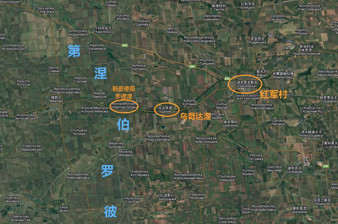 红军村方向，中央集群突击队一路往西，已进入乌奇达涅西部，第聂伯罗彼得罗夫斯克境内