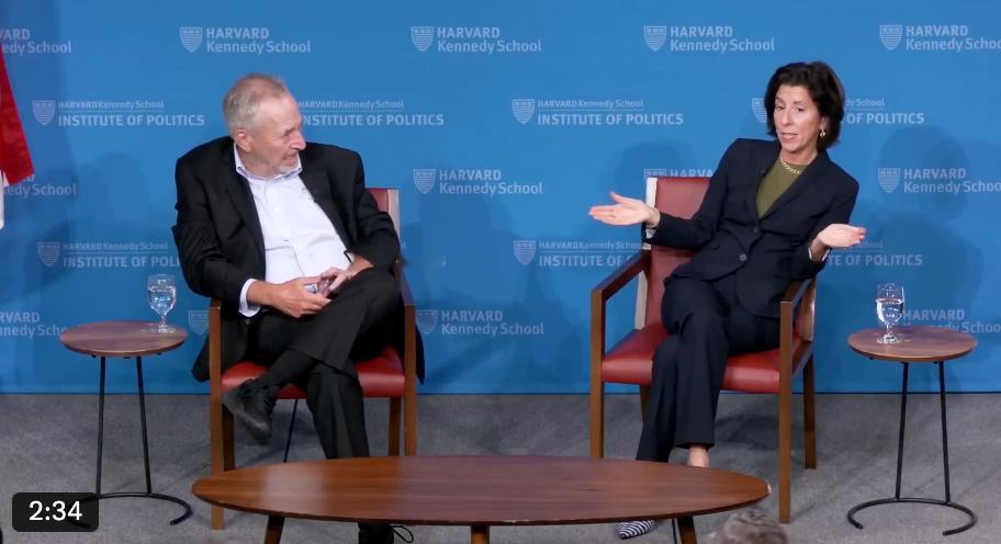 美国商务部长吉娜·雷蒙多：“只要切断中国获取先进芯片设备的渠道，就能让中国停在“