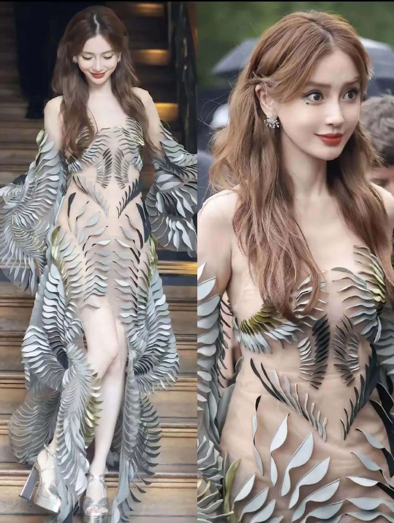 全网都在说黄晓明看到现在的她肯定后悔了杨颖这次的巴黎时装周造型和服装不再走甜美