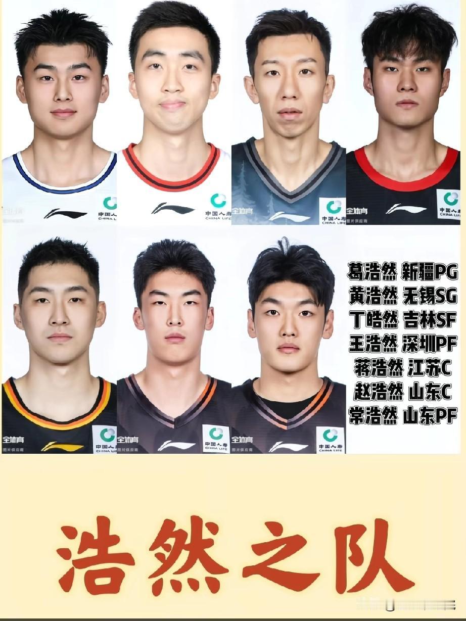 有意思了！CBA球员之浩然之队！每个时代有每个时代取名的潮流，如今CBA里名