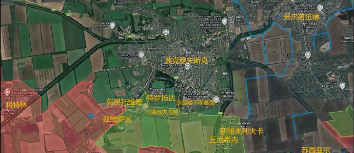 再不做撤离准备，你会被炮火困死。俄军昨天傍晚一口气把波克罗夫斯克南郊啃掉