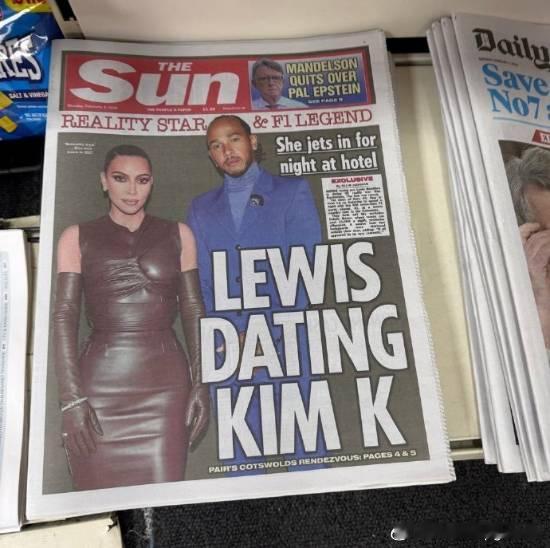 金卡戴珊新恋情：F1赛车手刘易斯·汉密尔顿据《太阳报》报道，F1赛车手刘易斯·汉