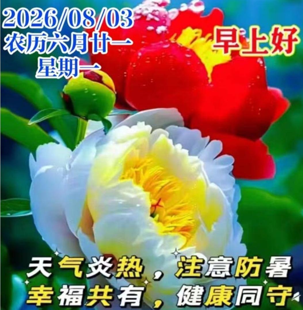 新的一周，新的开始，新的问候，真心祝福；吉祥如意，健康幸福；平安喜乐，福气