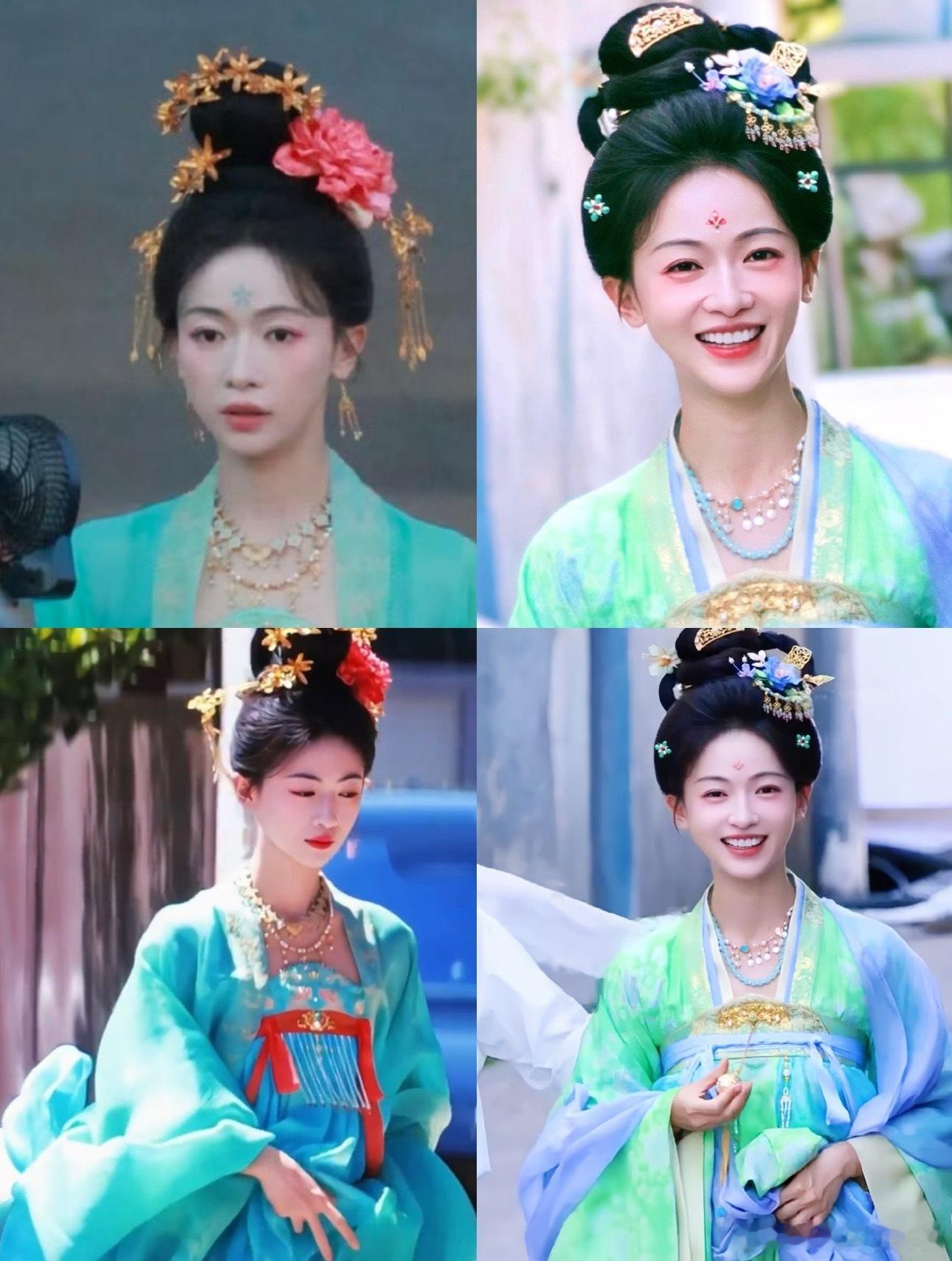 也就是吴谨言的脸撑住这衣服，这颜色放在她身上特别明媚，不俗气​​​