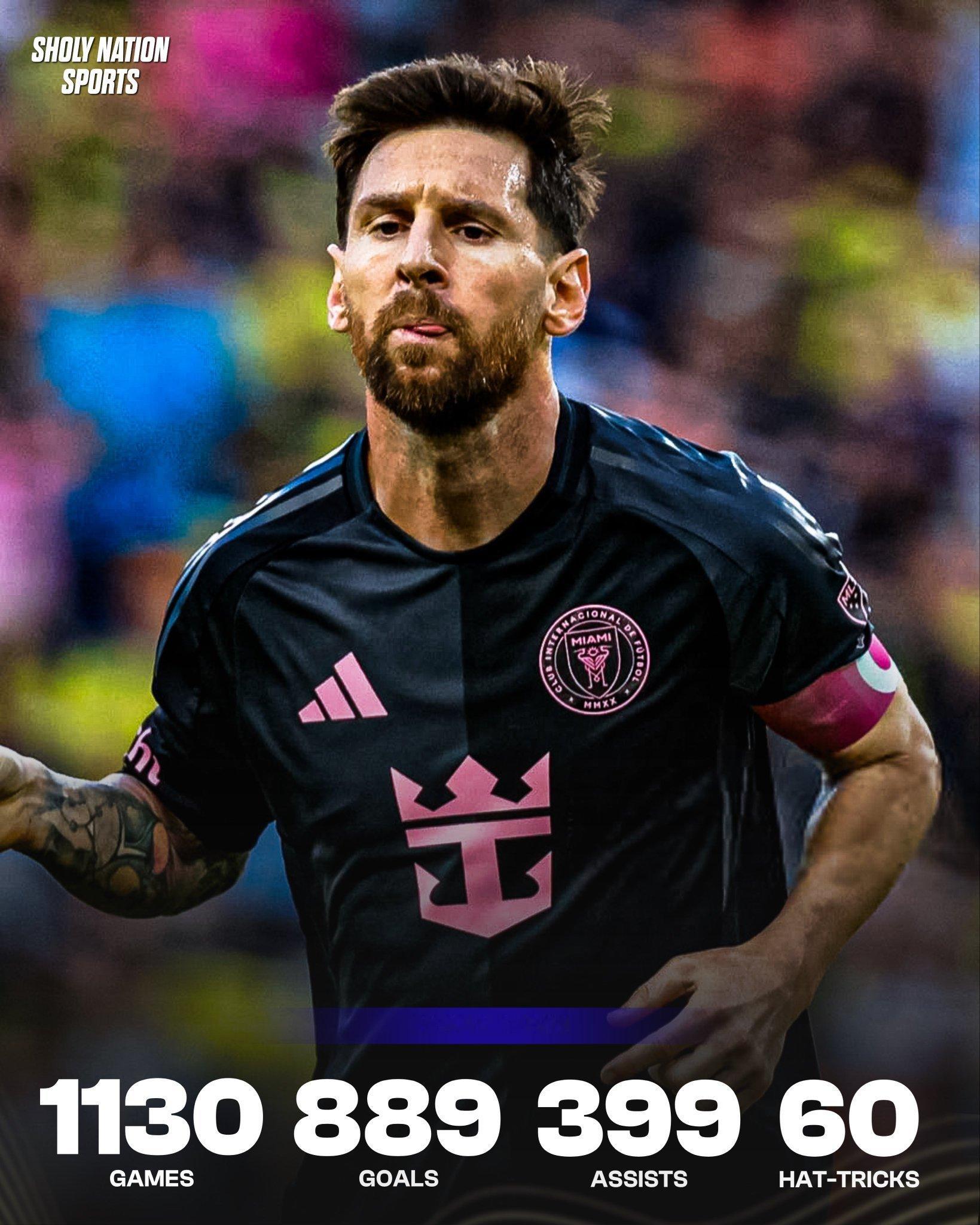 SNS：🇦🇷梅西的职业生涯简直就是在开玩笑！😳👕1130场比赛⚽️