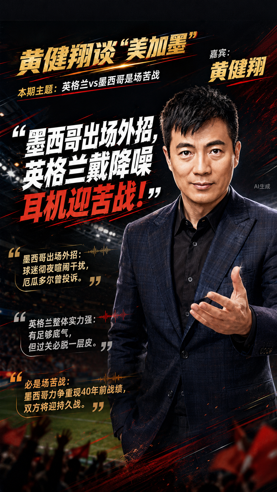 健翔称英格兰vs墨西哥是场苦战