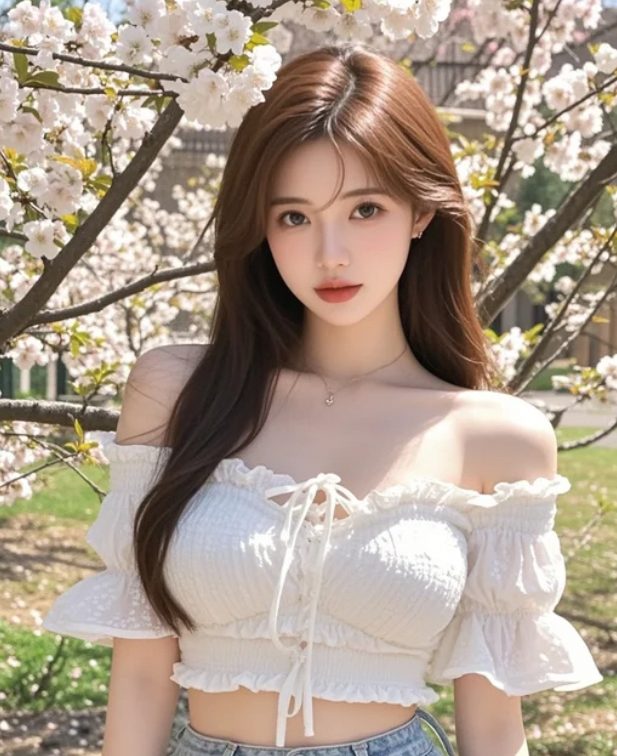 樱花绽放时，她出现在最美的画面