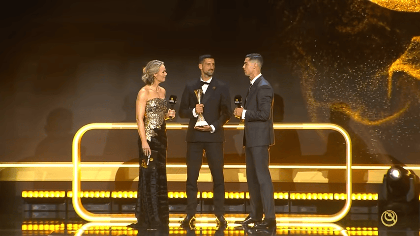 跨界! 环球足球奖颁发首个环球体育奖: 德约科维奇获奖