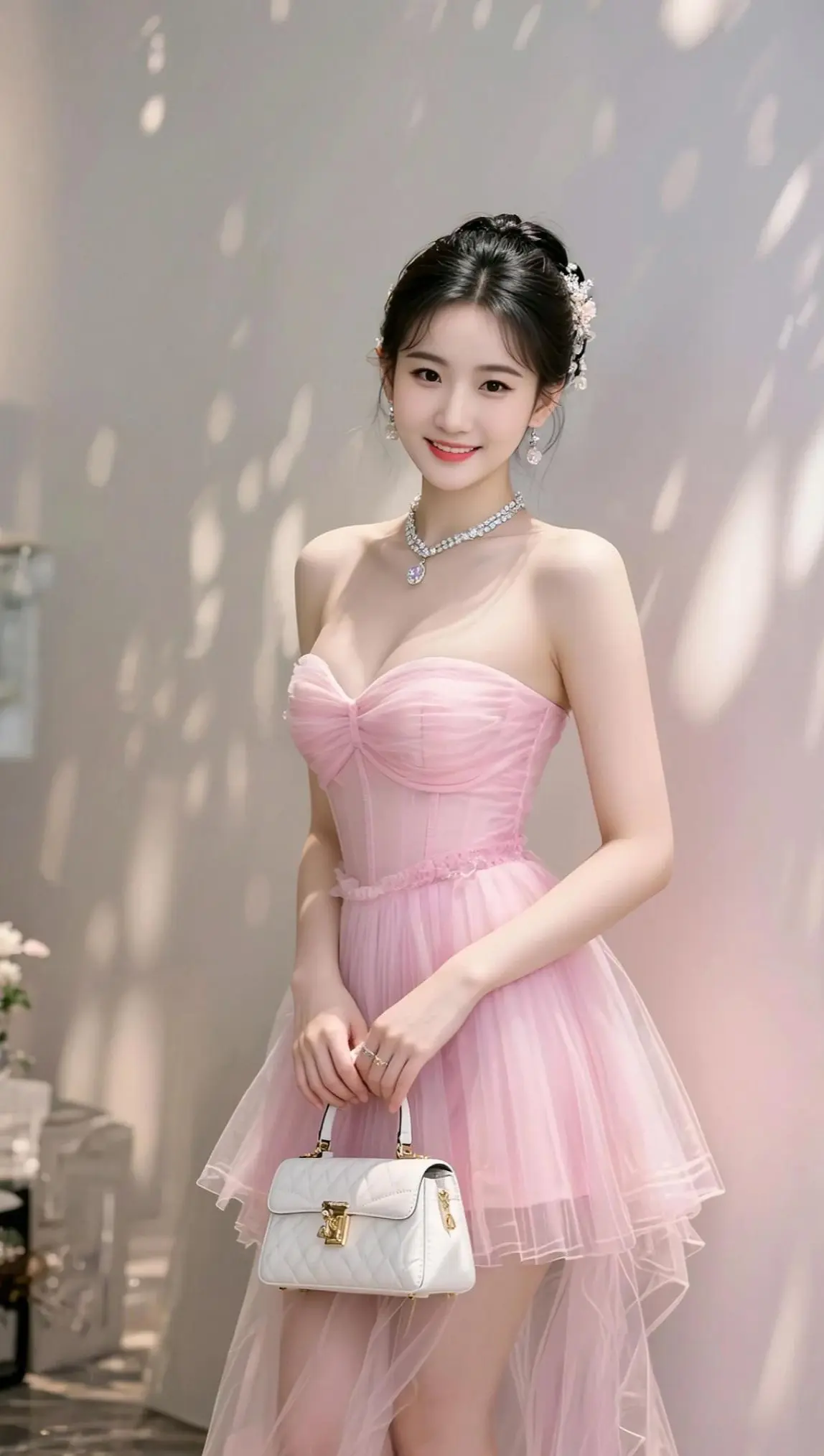 AI粉裙甜美写真 ai创作