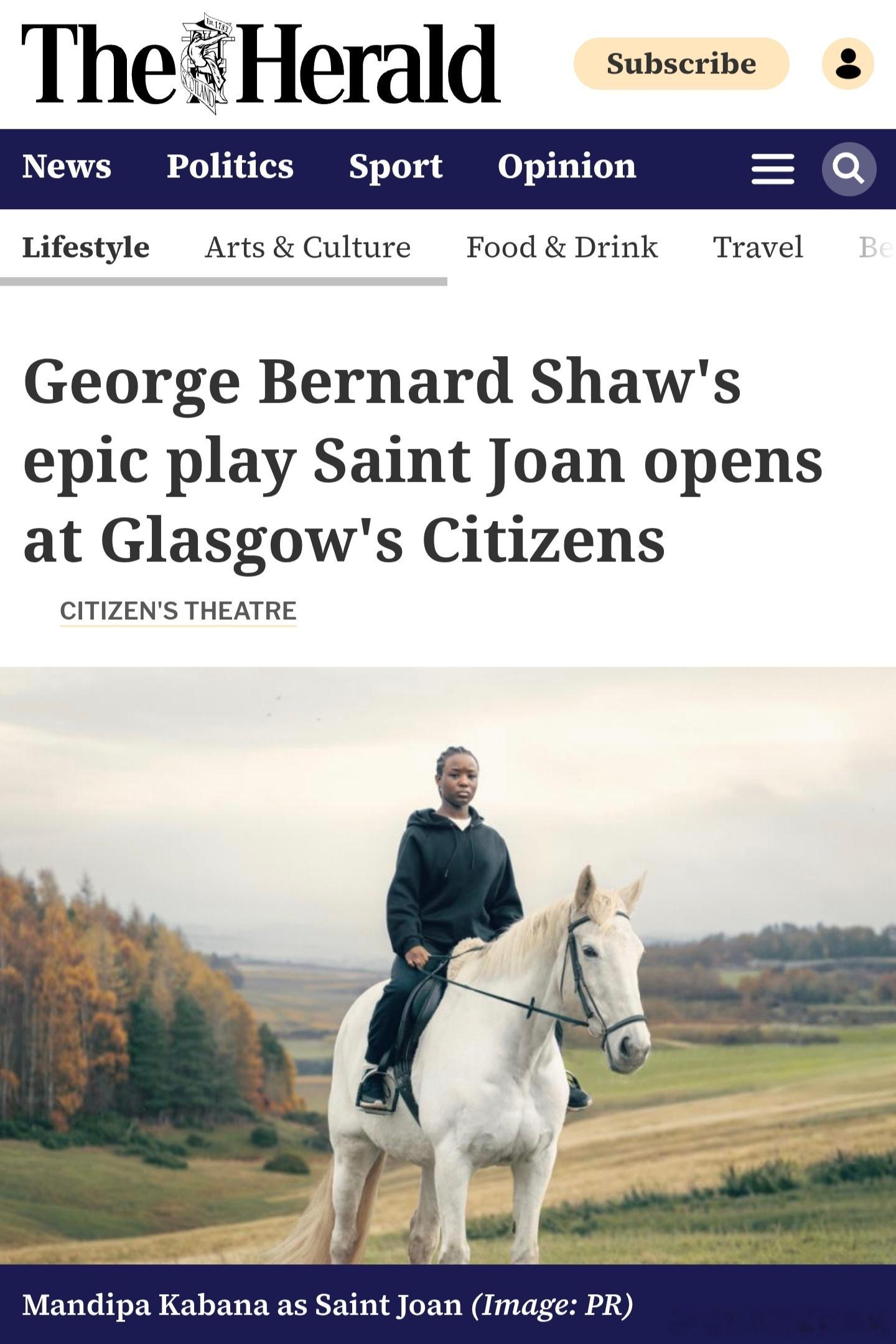 一开始我听说苏格兰那边儿要启用这位大姐饰演圣女贞德，还觉得是又是哪个乐子人反串整