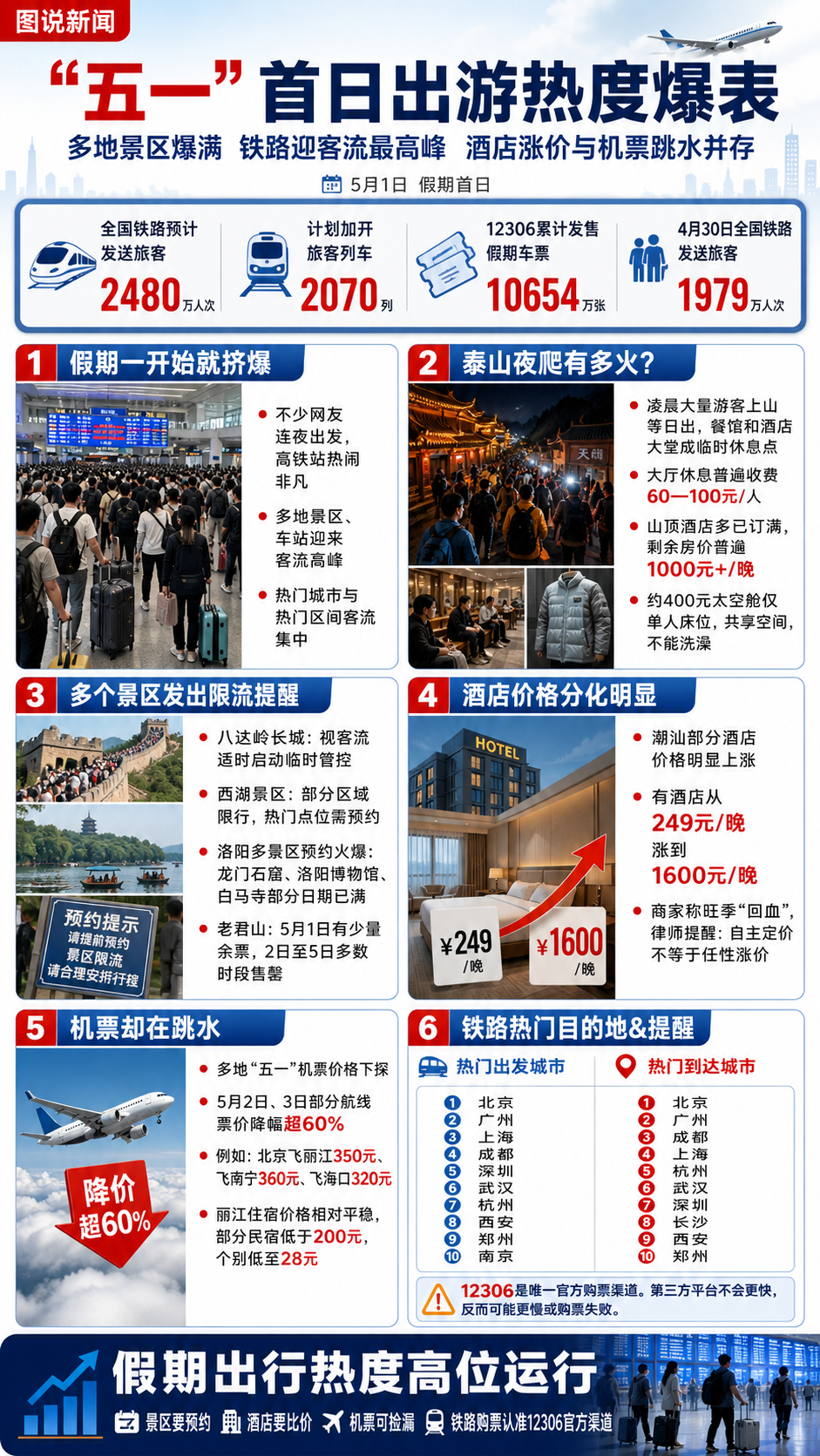 一图读懂：“五一”假期第一天，景区到底有多挤？