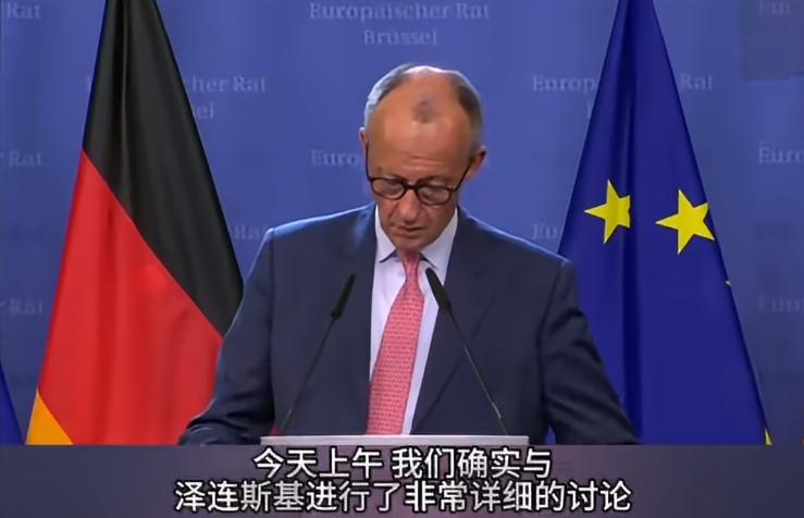 10月16日，德国总理默茨在布鲁塞尔欧盟峰会后对记者表示，会议未作决定，仅就当前