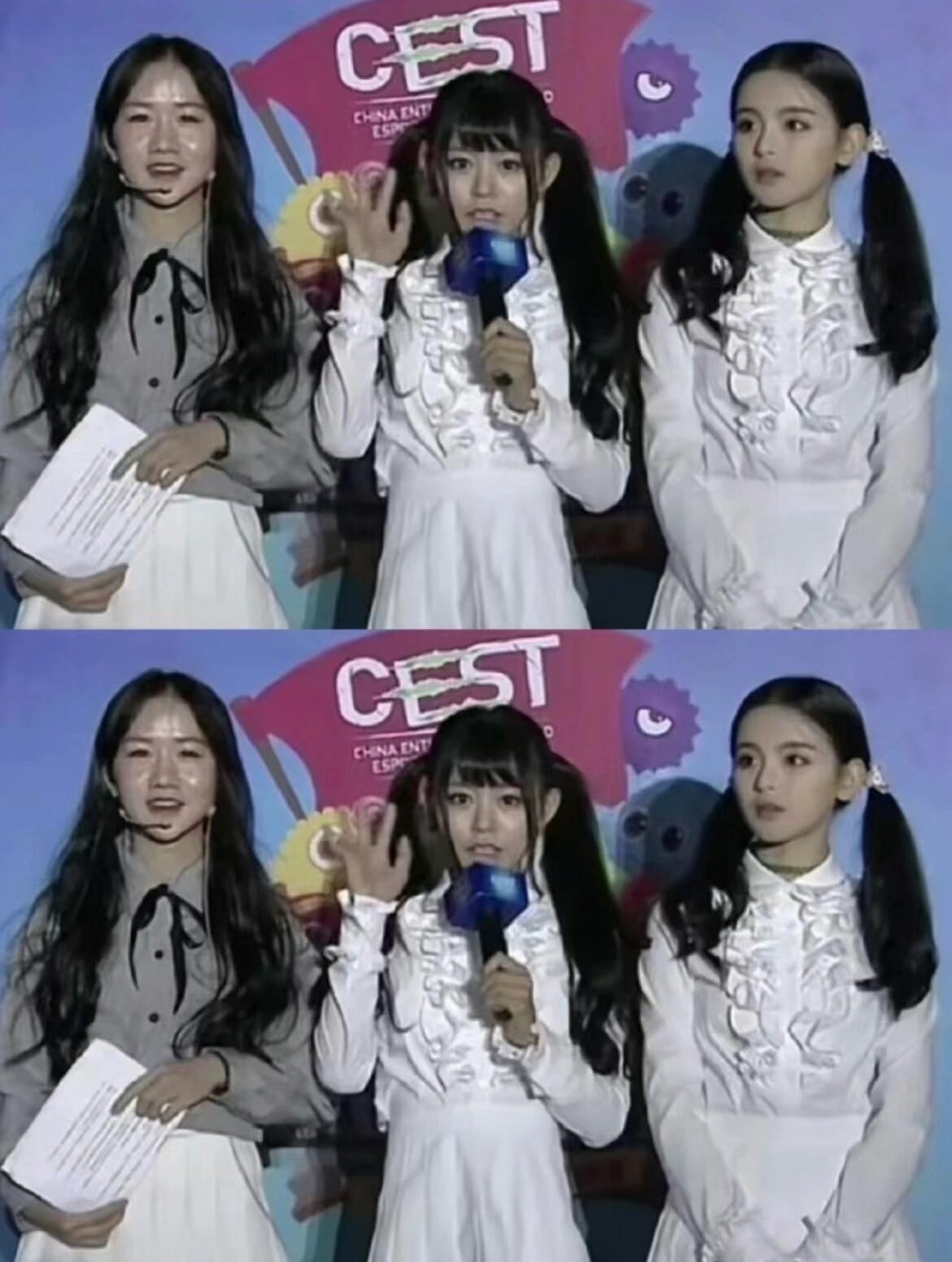 杨超越每次最让人震撼的就是这种图。。考古了杨超越之前的合照，发现这姐的面部平整度