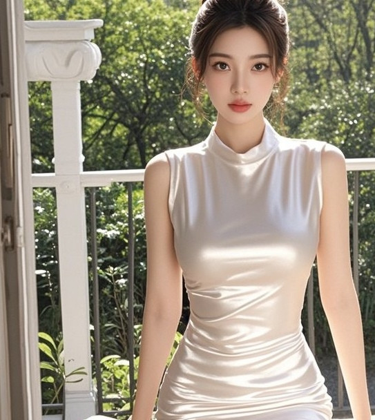 少妇缎衣裹妖娆，一颦一笑皆风骚
