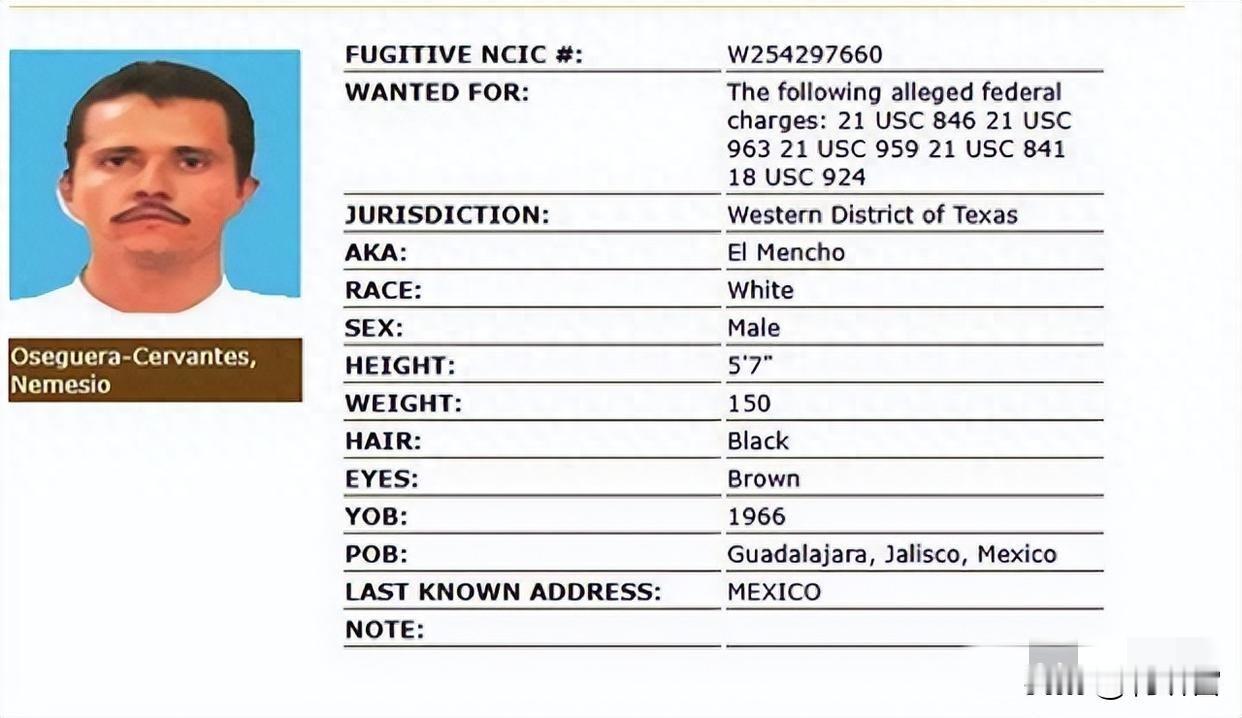 牛油果园走出来的毒枭，他带领的哈利斯科新一代（CJNG）目前已向墨西哥当局宣战。