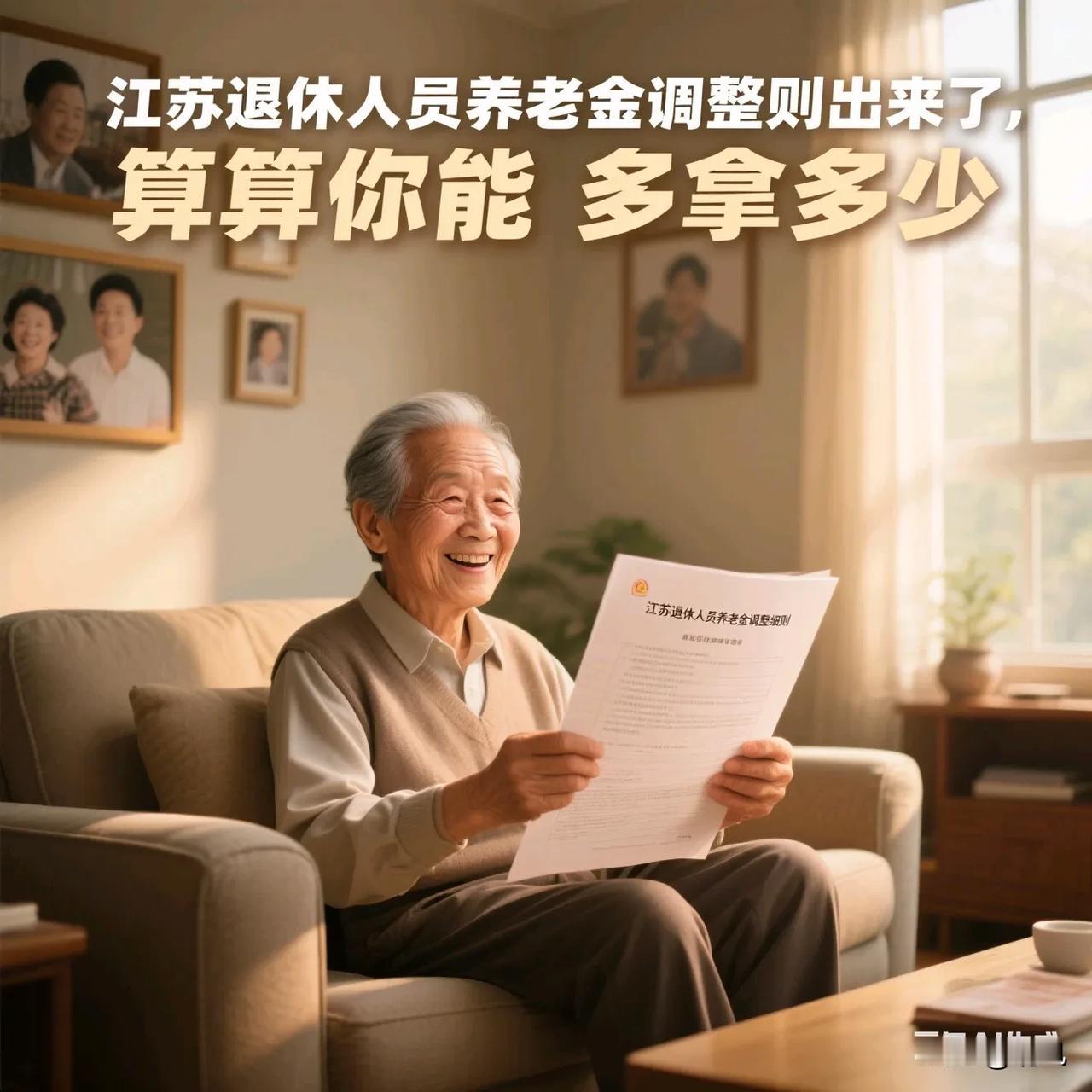 江苏退休人员2025年养老金调整细则出来了，算算你能多拿多少——每月先给3