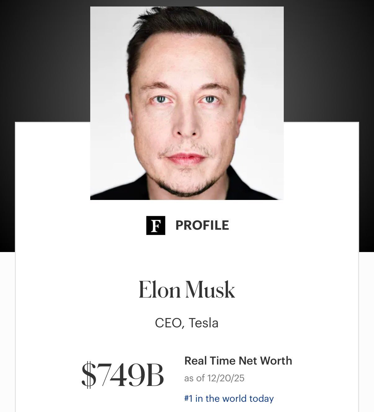 12月21日，福布斯实时亿万富豪榜显示，在特拉华州恢复马斯克的2018年特斯拉巨