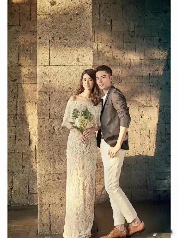 林心如霍建华的结婚照～有油画的感觉，有意境，很平静幸福的模样！​​​