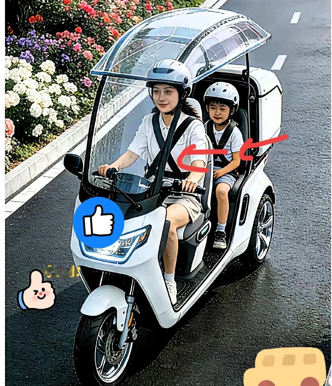 这才是新国标的正确打开方式！带合规遮篷的电驴，简直是家长的续命神器！谁没经