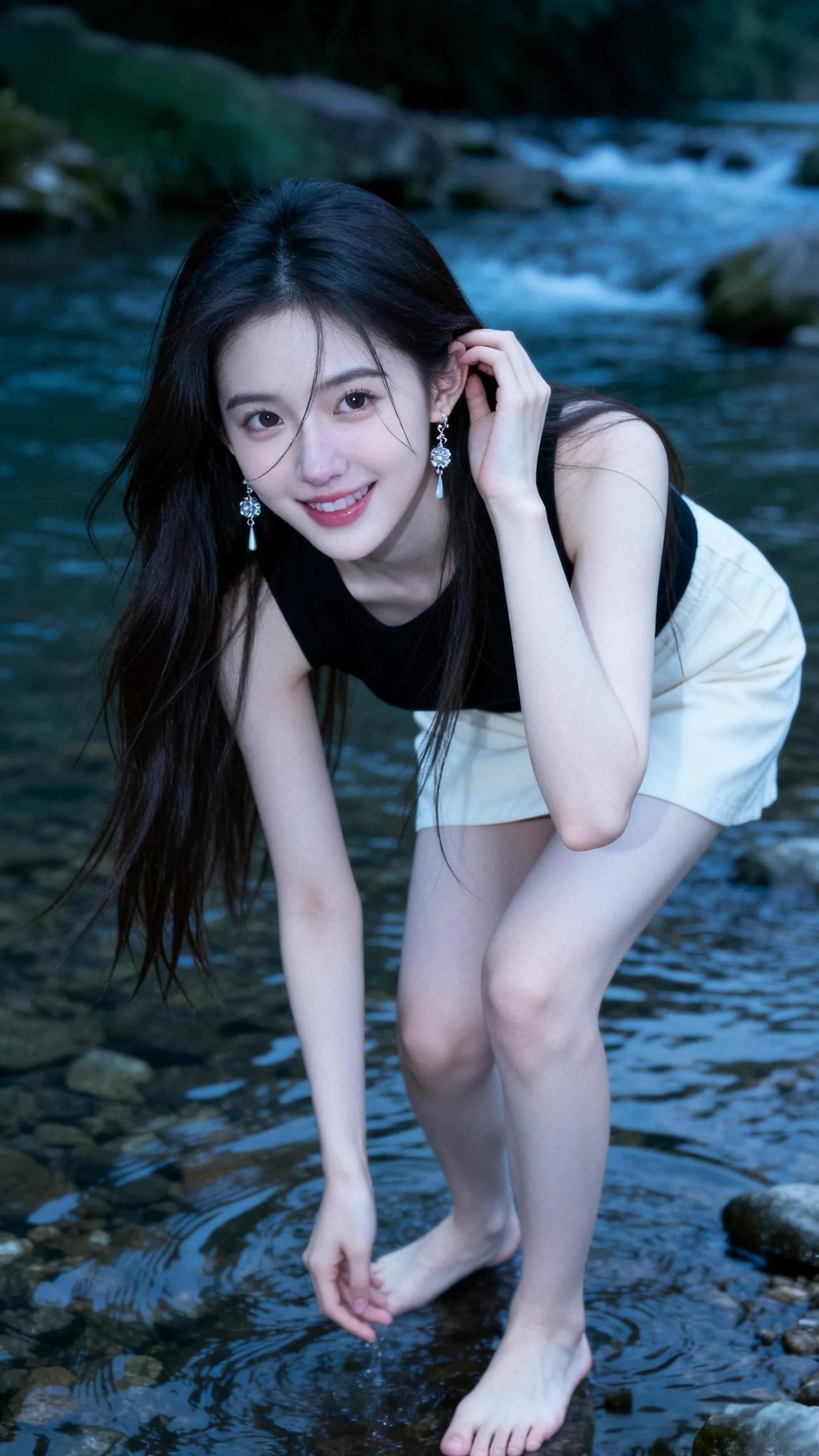踩进水里的瞬间，所有的燥热都被治愈了， 与山野和晚风撞个满怀，溪水漫过脚踝，这才