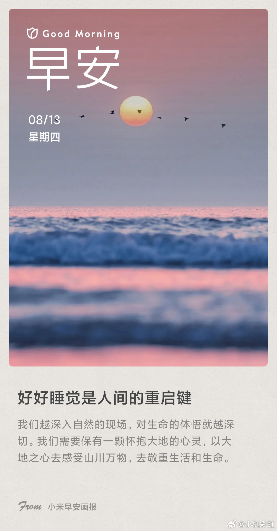 小米画报好好睡觉是人间的重启键：我们越深入自然的现场，对生命的体悟就越深切。