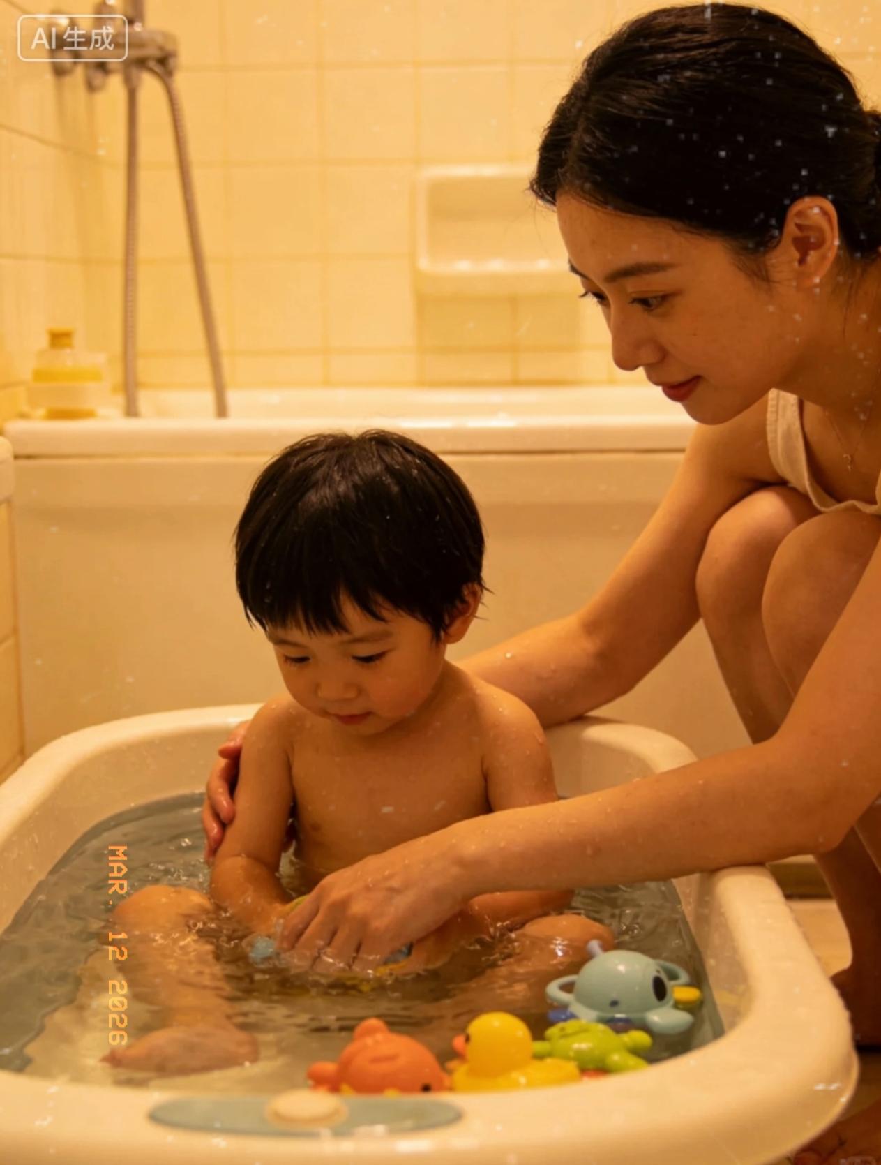 晚上给五岁的儿子洗澡，我弯腰给他搓后背的时候，他突然伸手碰到了我的隐私部位，眼睛