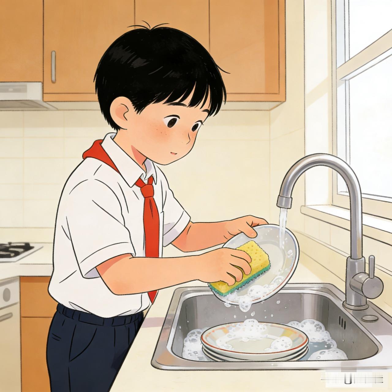 不是故意折腾孩子，而是让他知道生活不是一直甜的。比如自己收拾书包、洗碗，或者下雨