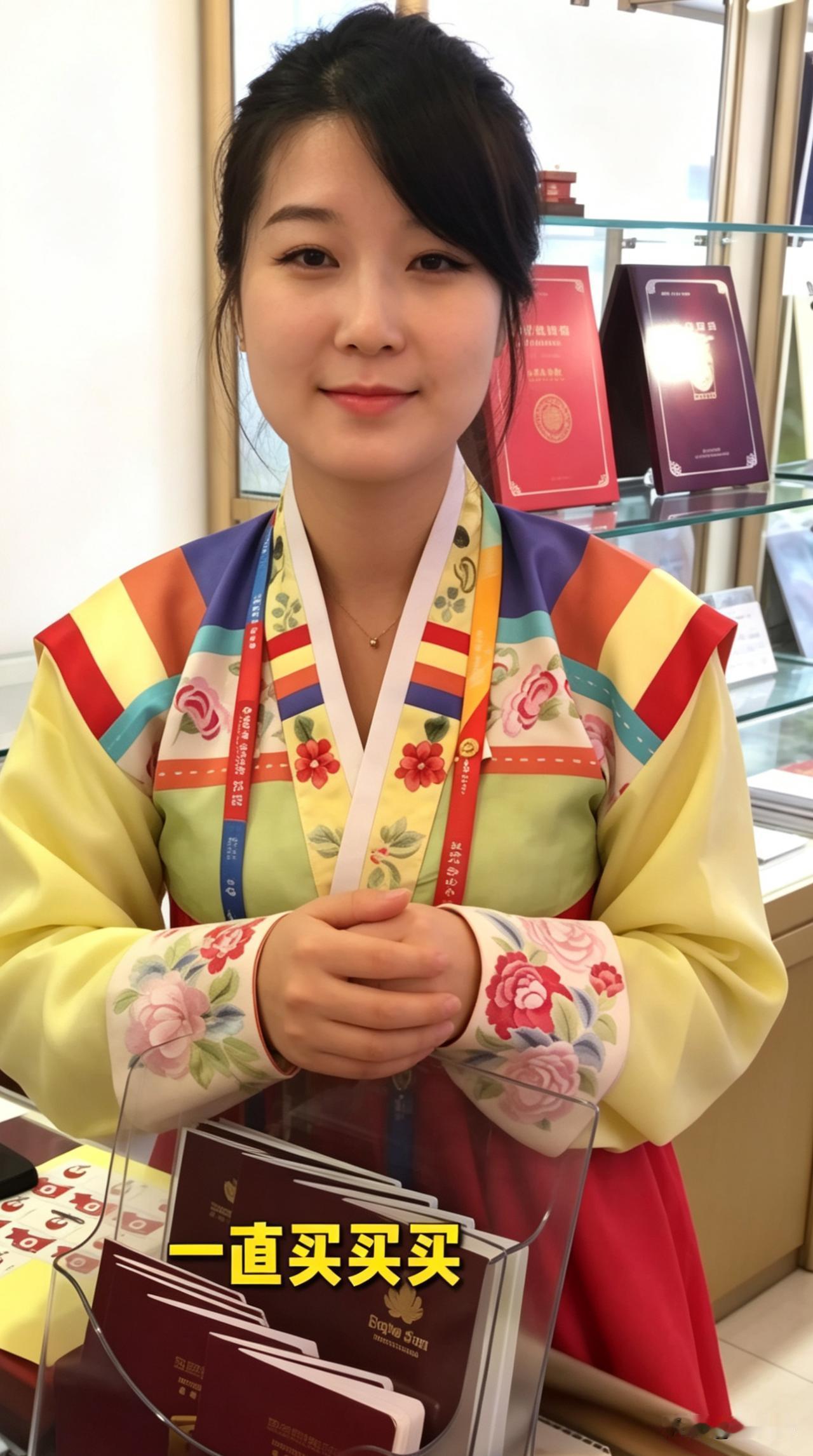 漂亮的朝鲜美女售货员