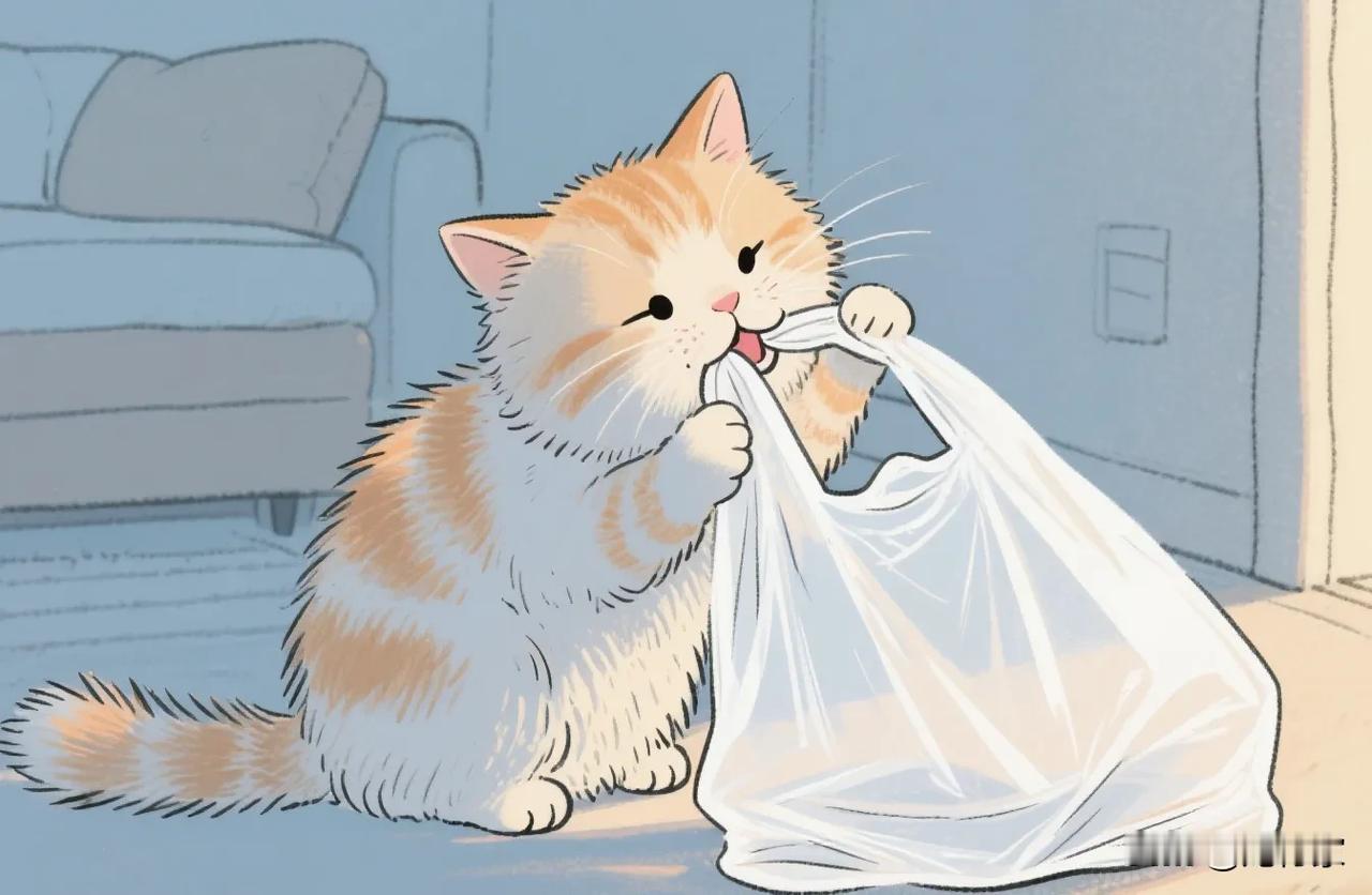 为什么有些猫特爱咬塑料袋？有些猫特别爱咬塑料袋，可能与以下原因有关：①